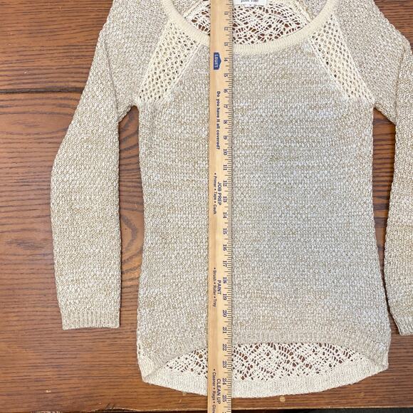 Boho knit night beach bonfire top bathing suit cover up spring summer coastal M - Picture 4 of 12